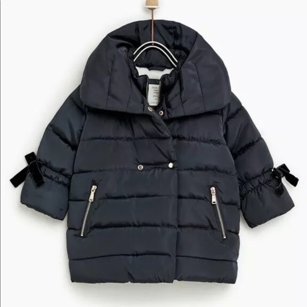 ZARA BABY GIRL PUFFER COAT WITH BOW